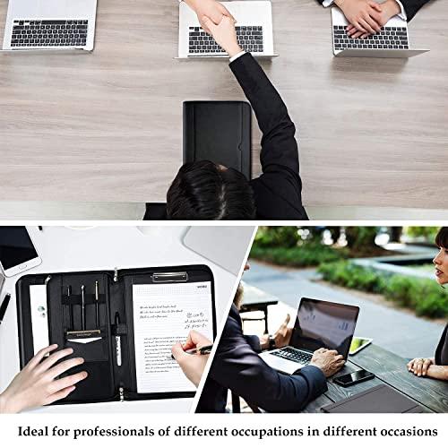 Produktbild Only-Bags.Store A4 Schreibmappe PU Kunstleder Konferenzmappe Portfolio mit Reissverschluss Klemmbrett Notizblock