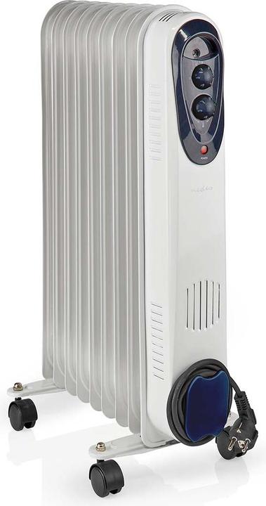 Actual product image Nedis Mobile oil radiator | 800 / 1200 / 2000 W | 9 Fins | Adjustable thermostat | 3 heat settings (2000 W)