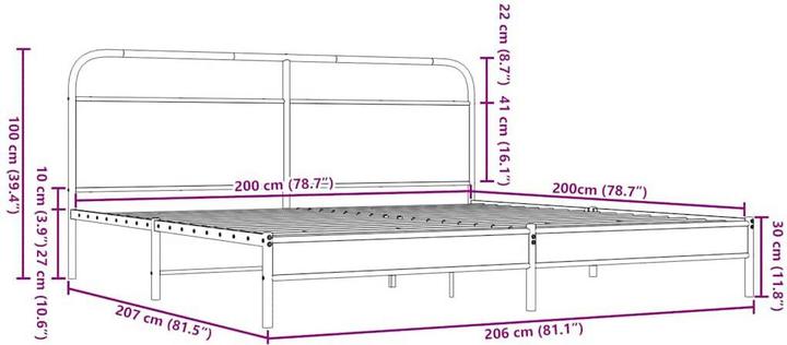 Produktbild vidaXL Bettgestell (200 x 200 cm)