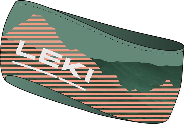 Leki LE Opaska 4 seizoenen hoofdband groen-koraal