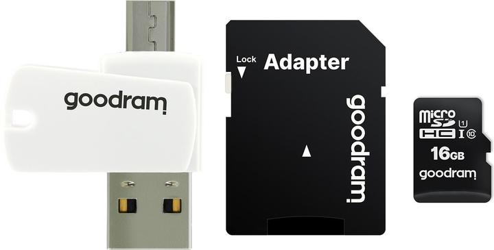 Actual product image Goodram M1A4-0160R12 memory card 16 GB MicroSDHC Class 10 UHS-I - High Capacity SD (Micr (16 GB, microSDHC, U1, UHS-I)