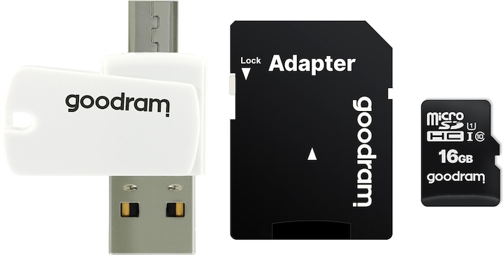 Actual product image Goodram M1A4-0160R12 memory card 16 GB MicroSDHC Class 10 UHS-I - High Capacity SD (Micr (16 GB, microSDHC, U1, UHS-I)