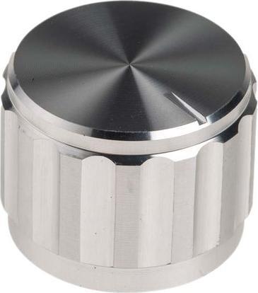 Produktbild RS PRO Alu-Drehknopf gerippt 20mm Welle 6,35mm
