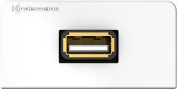 Image du produit Kindermann 7456-522 Cache de connexion USB 2.0 (type A) avec embase de câble, w/RAL 9010