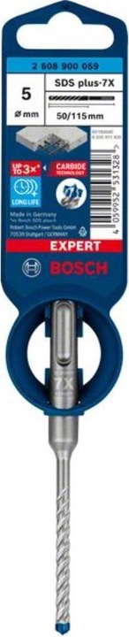 Actual product image Bosch Professional Zubehör EXPERT SDS plus-7X hammer drill, 5 x 50 x 115 mm (5 millimetres)
