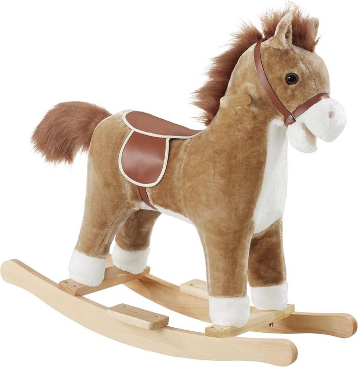 tectake Cheval à bascule en peluche, design de haute qualité, à partir de 24 mois