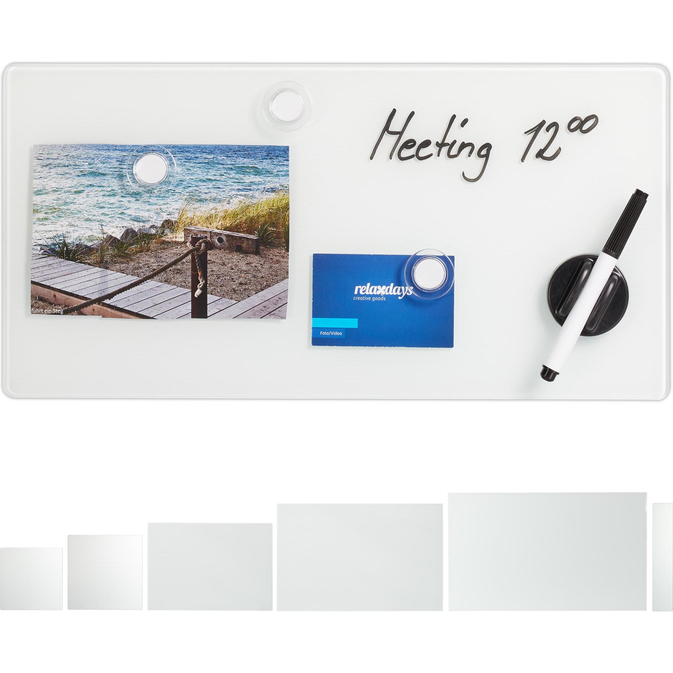 Thumbnail - Relaxdays, Präsentationstafel, Glas-Magnetboard (80 x 0.4 x 15 cm)