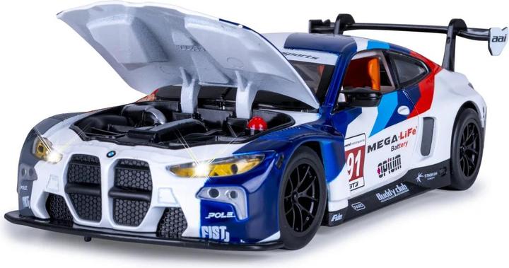 Actual product image BMW M4 GT3 Diecast 1:24 weiss inkl. Knopfzellen