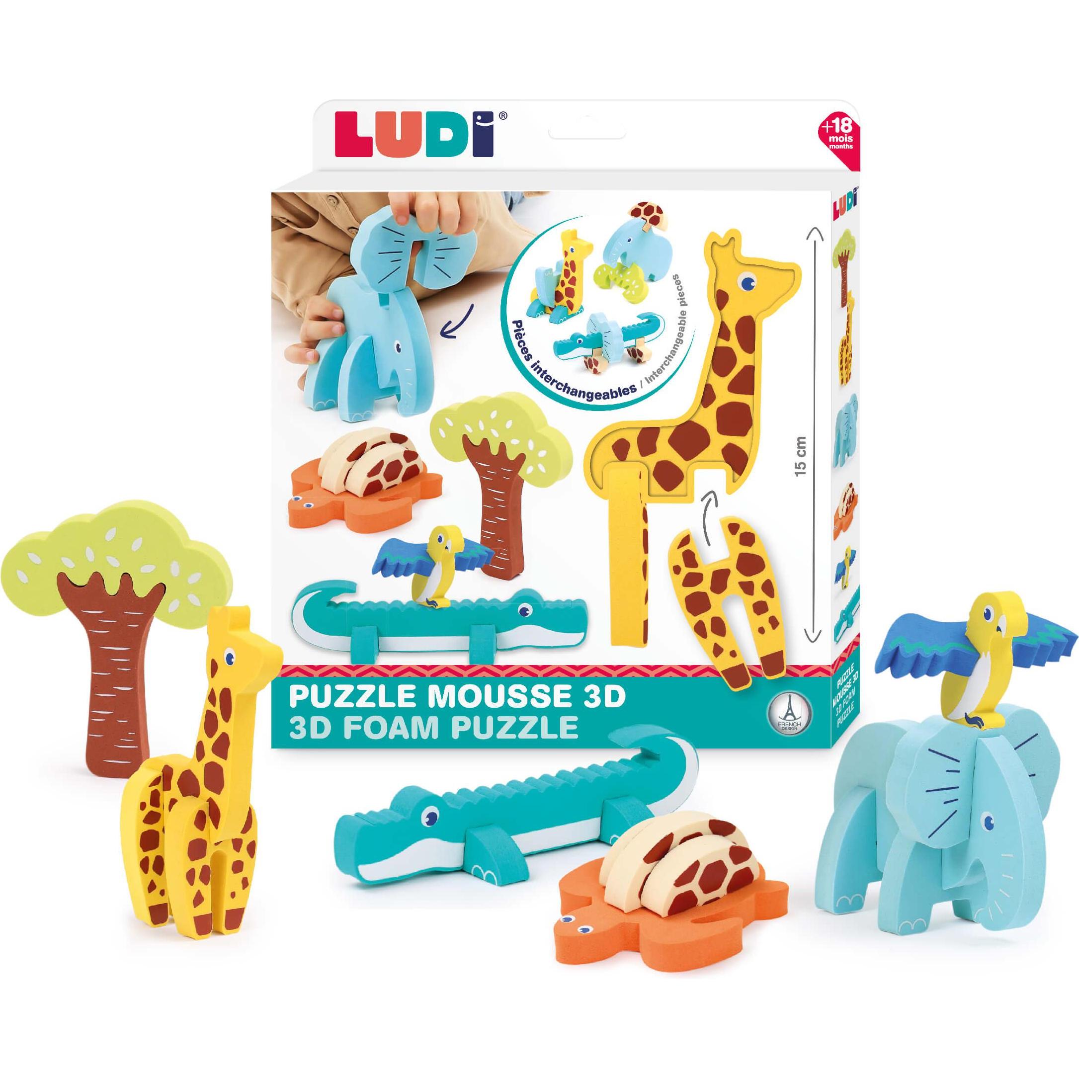 Thumbnail - LUDI 3D Foam Puzzle Game - (LU30084) (18 Teile)