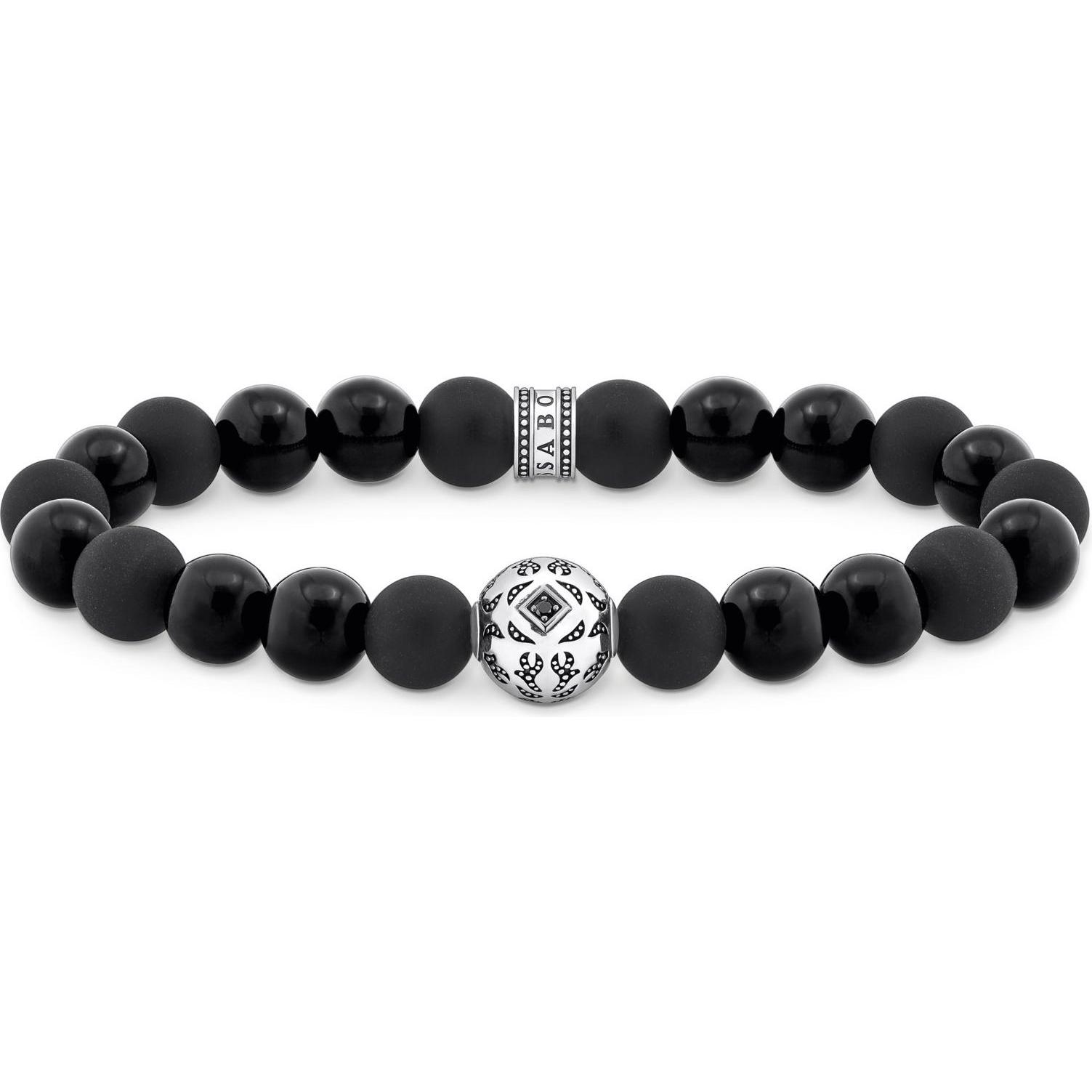 Thumbnail - Thomas Sabo, Armschmuck, Beads-Armband aus Obsidian Silber geschwärzt, (17 cm, 925 Sterlingsilber, Geschwärzt)