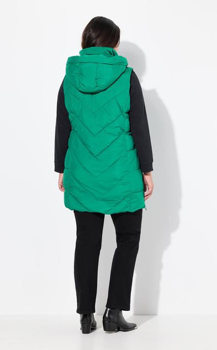 Immagine prodotto Ulla Popken Gilet trapuntato e idrorepellente HYPRAR con taglio lungo e zip a doppio cursore (46, 48)