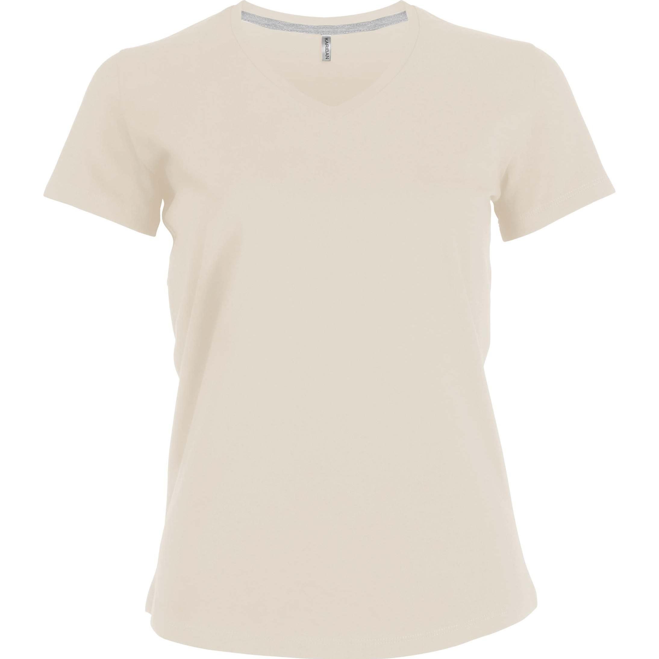 Kariban, Damen, Shirt, Col V, Beige, (L)
