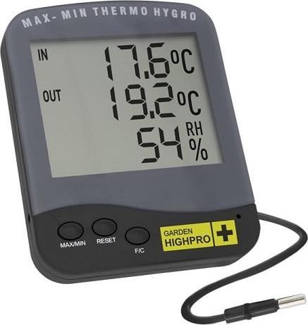Garden HighPro Hygrometer Premium mit Sonde - Schwarz