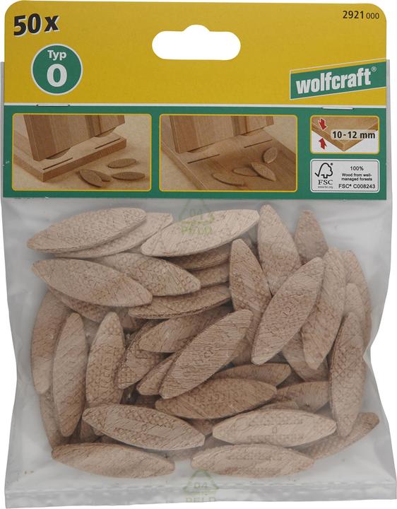 Produktbild wolfcraft 50 Verbindungsplättchen Grösse 10 (50 Stk.)