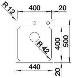 Produktbild Blanco Solis 400-IF/A (Aufsatzspülbecken, 44 cm, 50 cm)