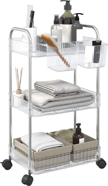 Immagine prodotto vidaXL Carrello portaoggetti 3 ripiani Acrilico trasparente