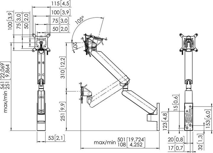 Image du produit Vogels Pro Motion 4136 (Mur, 43", 10 kg)