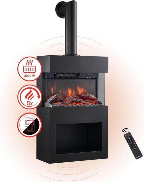 Actual product image Kaminio HENRI electric fireplace with stovepipe