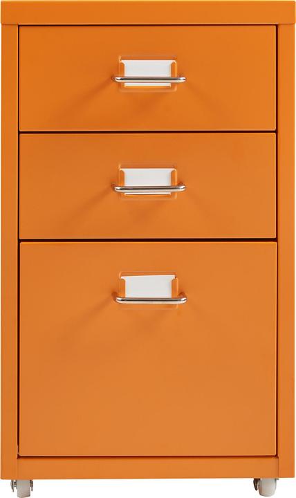 Produktbild En.Casa Rollcontainer Kökar mit 3 Schubladen 48x28x41 cm Orange (48 x 28 x 41 cm)