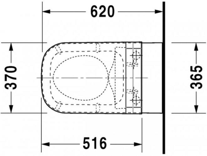 Produktbild Duravit splrandloses Tiefspl-WC Happy D.2 fr Sensowash 62cm wei wandhngend 2550590000 ohne Dus