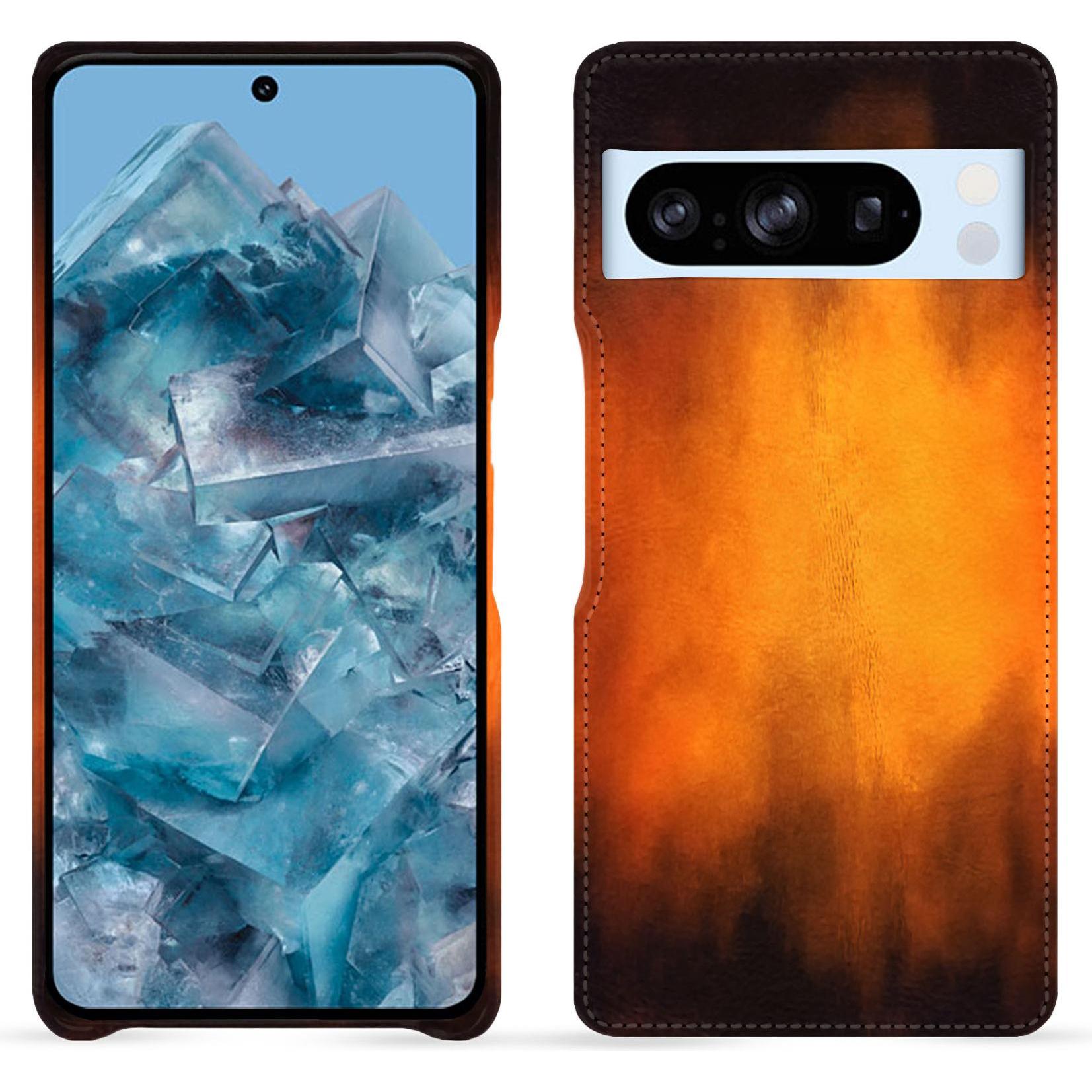 Noreve Lederschutzhülle (Google Pixel 8 Pro), Smartphone Hülle, Violett