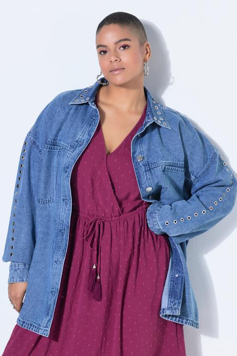 Actual product image Studio Untold Denim shirt, oversize shape, decorative eyelets (46)