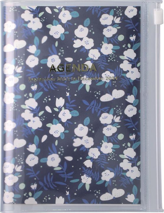 Produktbild Mark'S 2023/2024 Taschenkalender A6 vertikal, Flower Pattern, Navy (A6)
