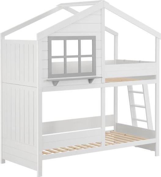 Immagine prodotto Juskys Casa dei sogni con letto a soppalco per bambini con tetto e scala (90 x 200 cm)