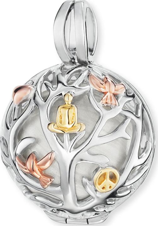 Engelsrufer Lebensbaum Tricolor (Messing, 925er Silber platiniert)