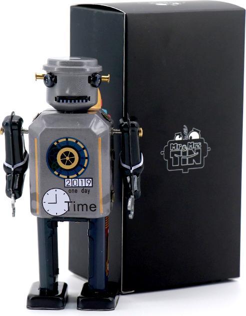 Actual product image Mr & Mrs Tin Robot Time Bot