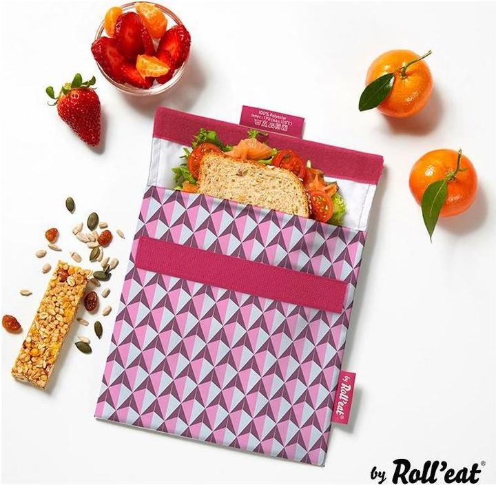 Immagine prodotto Roll'Eat Lunch Bag SnacknGo Tiles 18 cm x 18 cm, Rosa