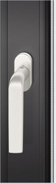 Magni Fenstergriff ovale Ros. 7mm Stift. 10mm Nocken Stiftüberstand 24-38mm Aluminium naturfarbig