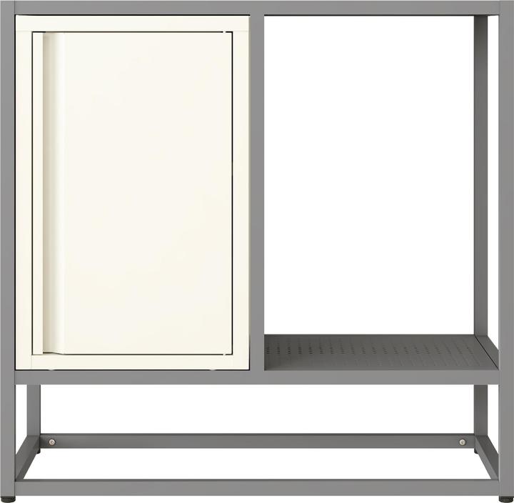 Image du produit En.Casa Sideboard Burlöv Stahl 70x72x35 cm Grau/Weiss (72 x 35 x 70 cm)