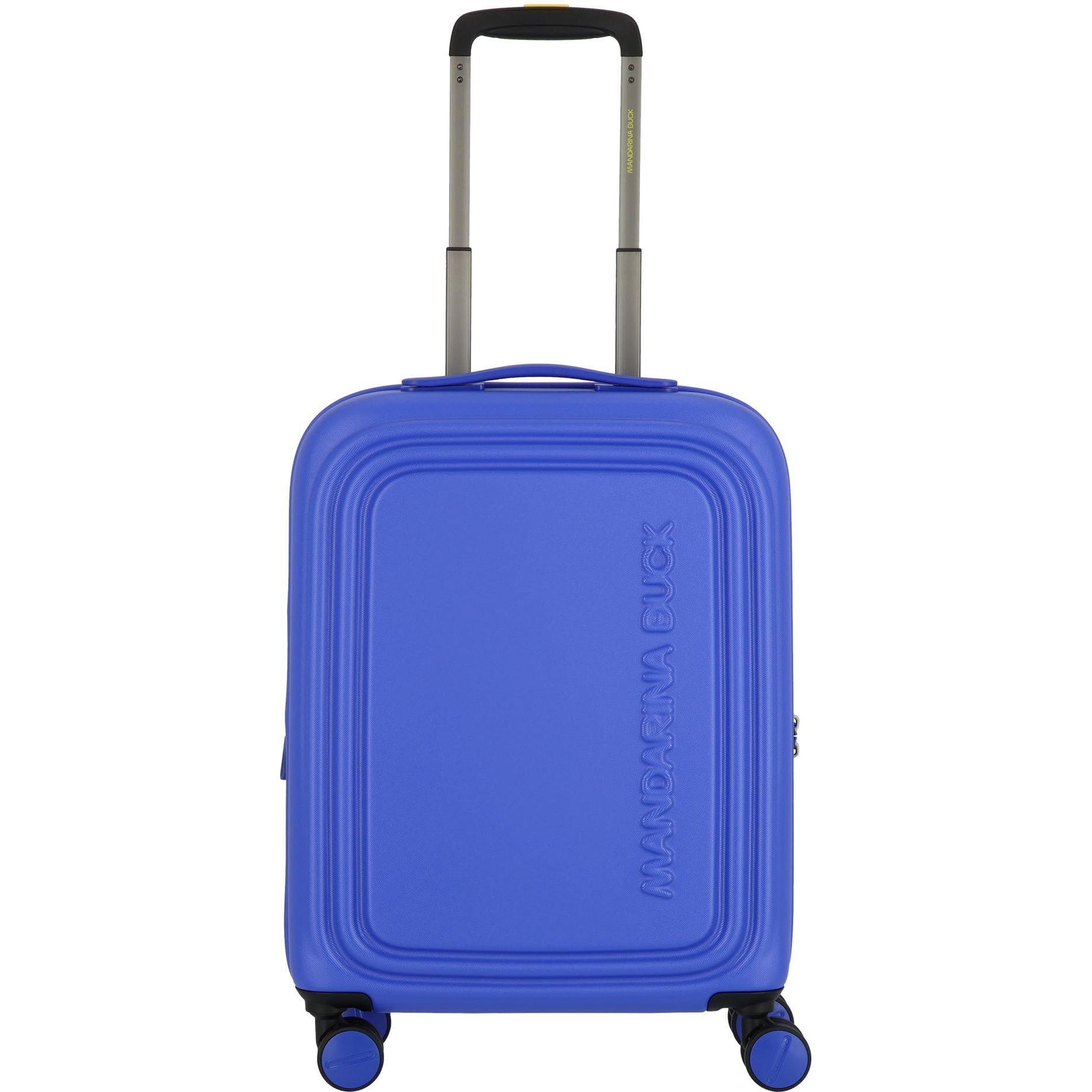 Mandarina Duck, Koffer, Logoduck + 4 Rollen Kabinentrolley 55 cm, Blau, (40 l, Handgepäck (bis 50l))