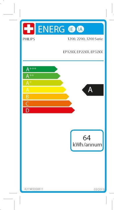 Label énergétique Philips Series 2200