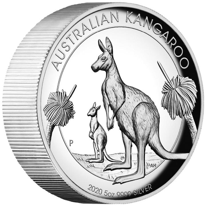 Produktbild The Perth Mint Silber 5 oz Känguru PP High Relief - 2020 (1.00, 2020)