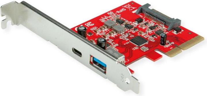 Roline PCI-Express-Karte, USB 3.2 Gen 2, 1x USB-A + 1x USB-C