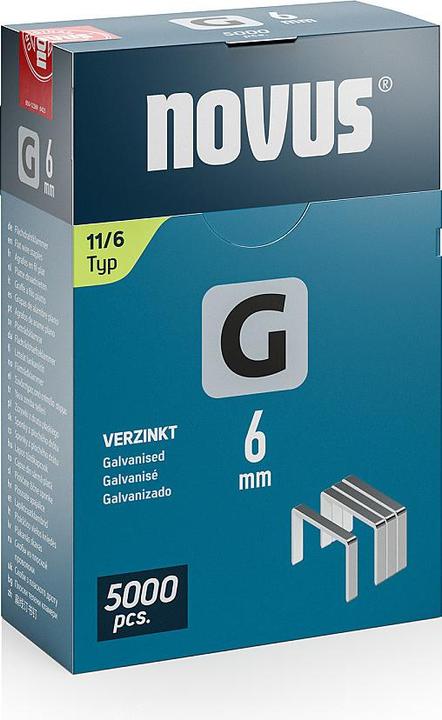 Productafbeelding Novus Platte krammen G 11 6mm 5000 stuks.