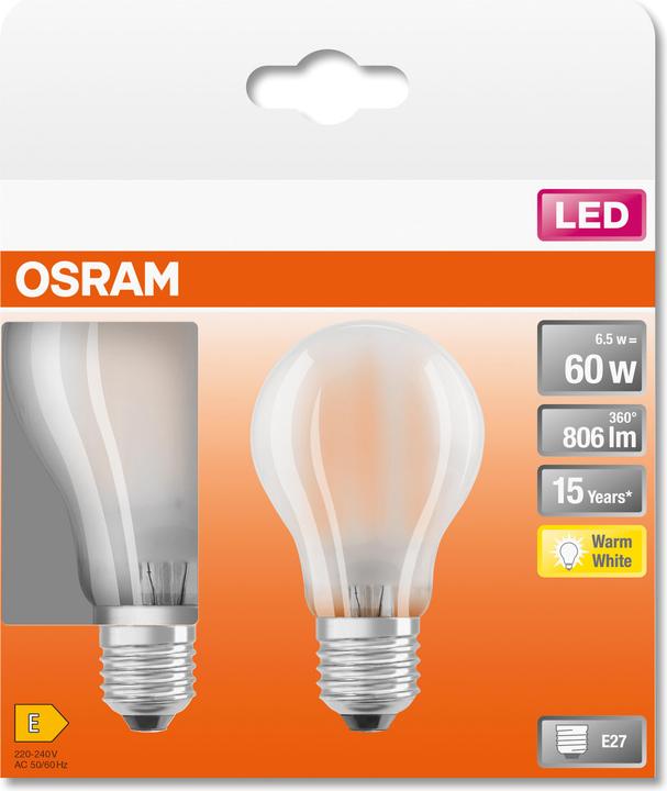 Immagine prodotto Osram ST Clas A (E27, 6.50 W, 806 lm, 2 x, E)
