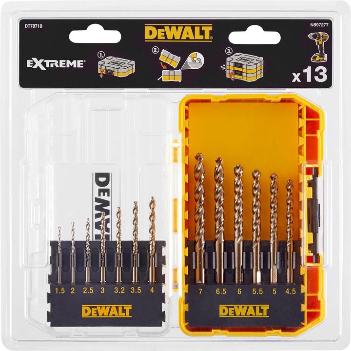 Actual product image DeWalt HSSG twist drill bit set 1.5mm 7mm, 13 pieces for metal (1.5 mm)