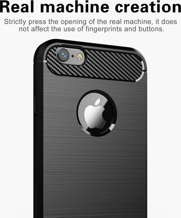Immagine prodotto Cadorabo TPU Ultra sottile in acciaio inossidabile al carbonio Combi Cover (Apple iPhone 6)