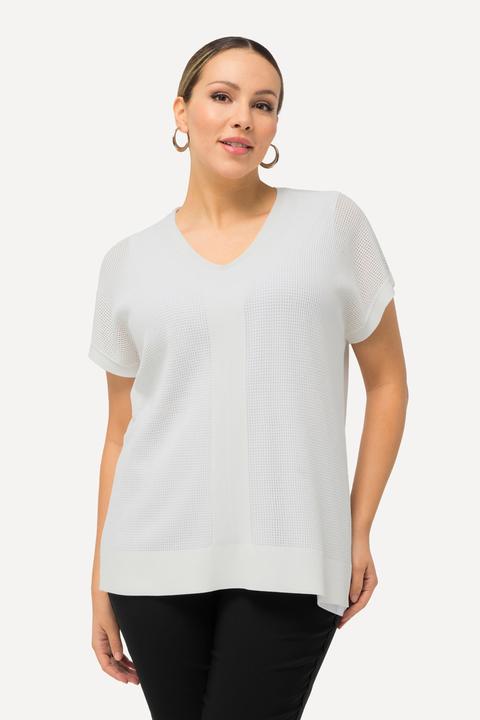 Produktbild Ulla Popken Pullover, Struktur, Oversized, V-Ausschnitt, ärmellos (46, 48)
