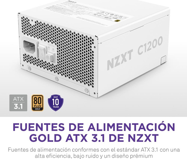 Image du produit NZXT C1200 Gold ATX 3.1 blanc | Alimentation PC 1200W (1200 W)