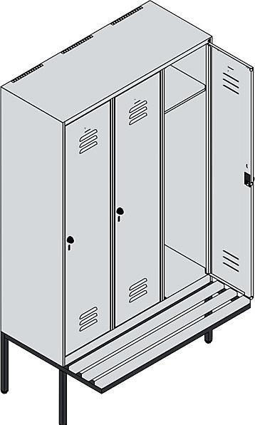 Actual product image C+P Locker Classic PLUS bench seat (120 cm, 212 cm)