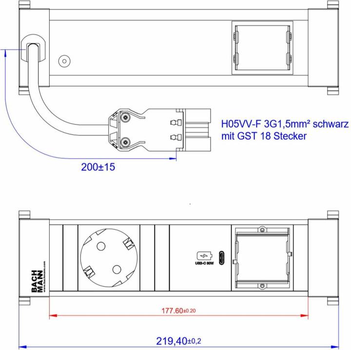 Actual product image Bachmann 916.505 (1 x, CEE 7/3)