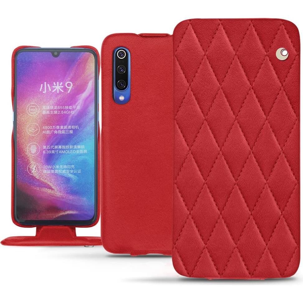 Noreve Lederschutzhülle vertikal (Xiaomi Mi 9), Smartphone Hülle, Rot