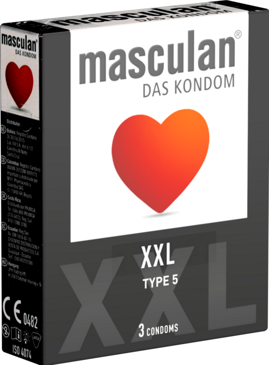 Immagine prodotto Masculan Tipo 5" (XXL) 3 preservativi più grandi per uno spazio sufficiente (3 pz.)