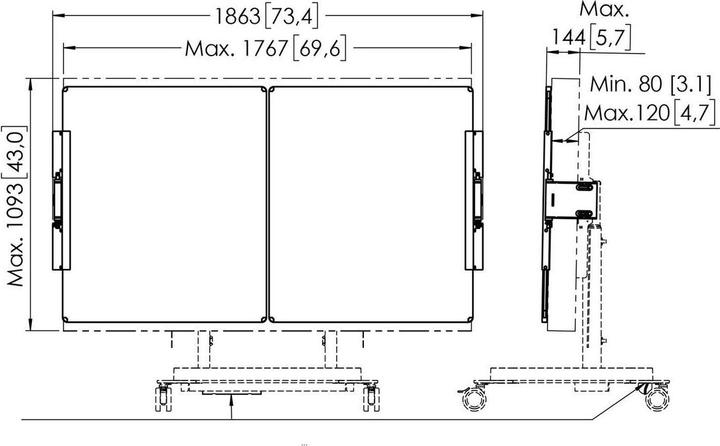 Image du produit Vogels RISE A227 WHITEBOARD SET 75IN