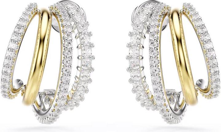 Immagine prodotto Swarovski Orecchini a cerchio a iperbole vari tagli mini in metallo bianco misto (Metallo Swarovski)