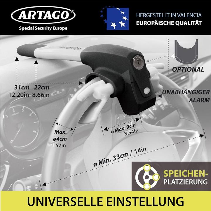 Produktbild Artago Lenkradschloss